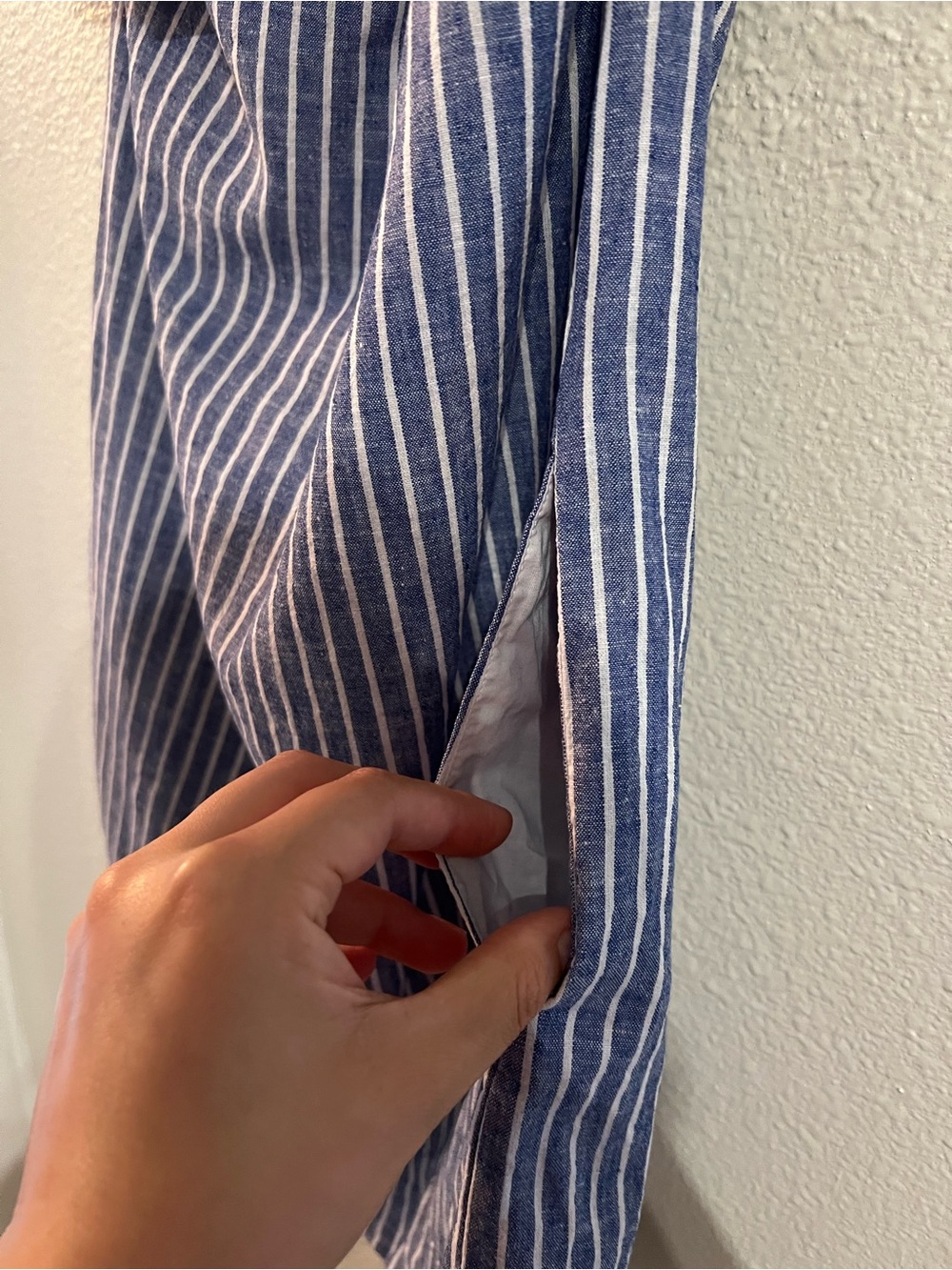 Madewell Blue and White Striped One-Shoulder Dress - Picture 5 of 8